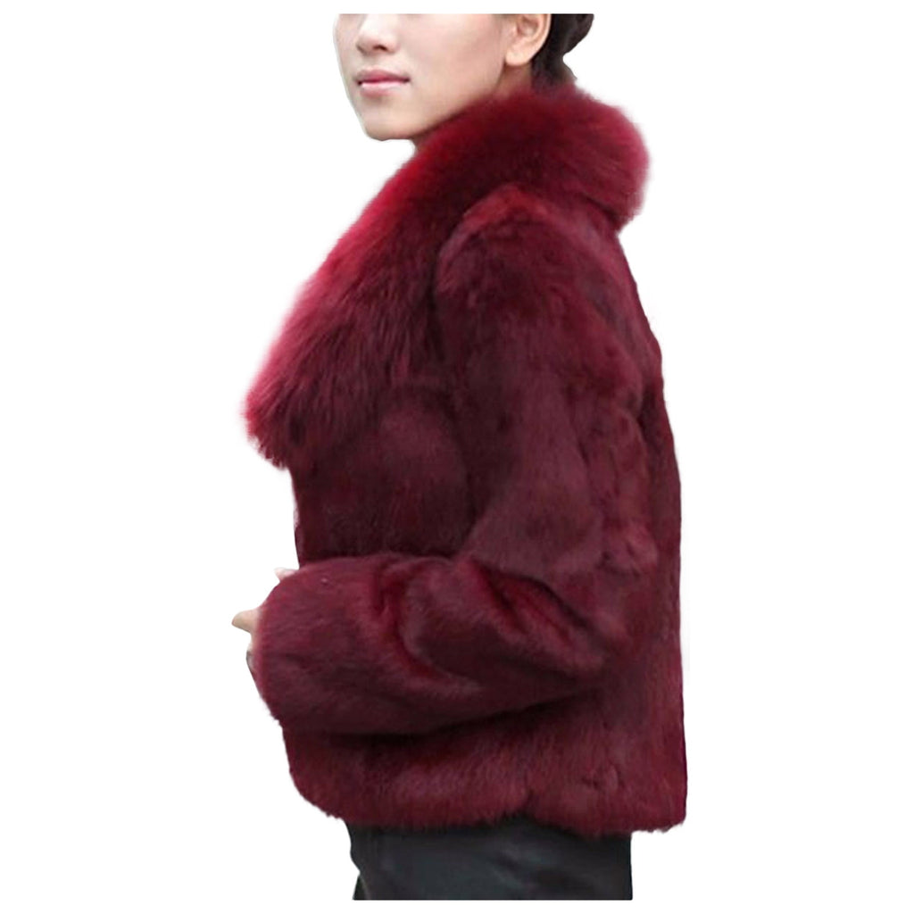 Womens Warm Coat Jacket Winter Solid Turn Down Collar Outerwear