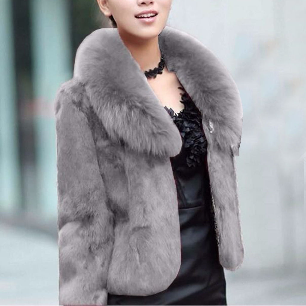 Womens Warm Coat Jacket Winter Solid Turn Down Collar Outerwear