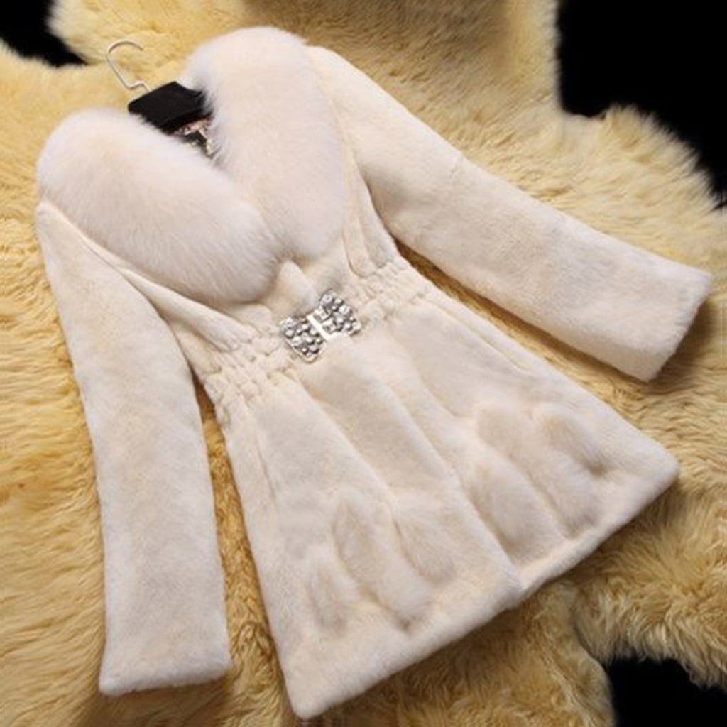 Womens Warm Coat Jacket Winter Solid Turn Down Collar Outerwear