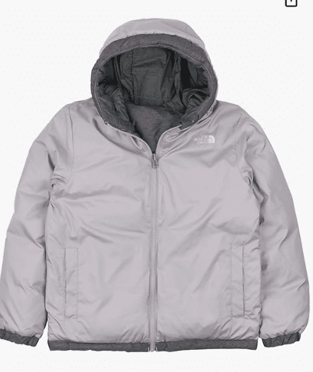 THE NORTH FACE Teen Forester Lowel Peak Reversible Down Insulated Jacket, TNF Medium Grey Heather, Large
