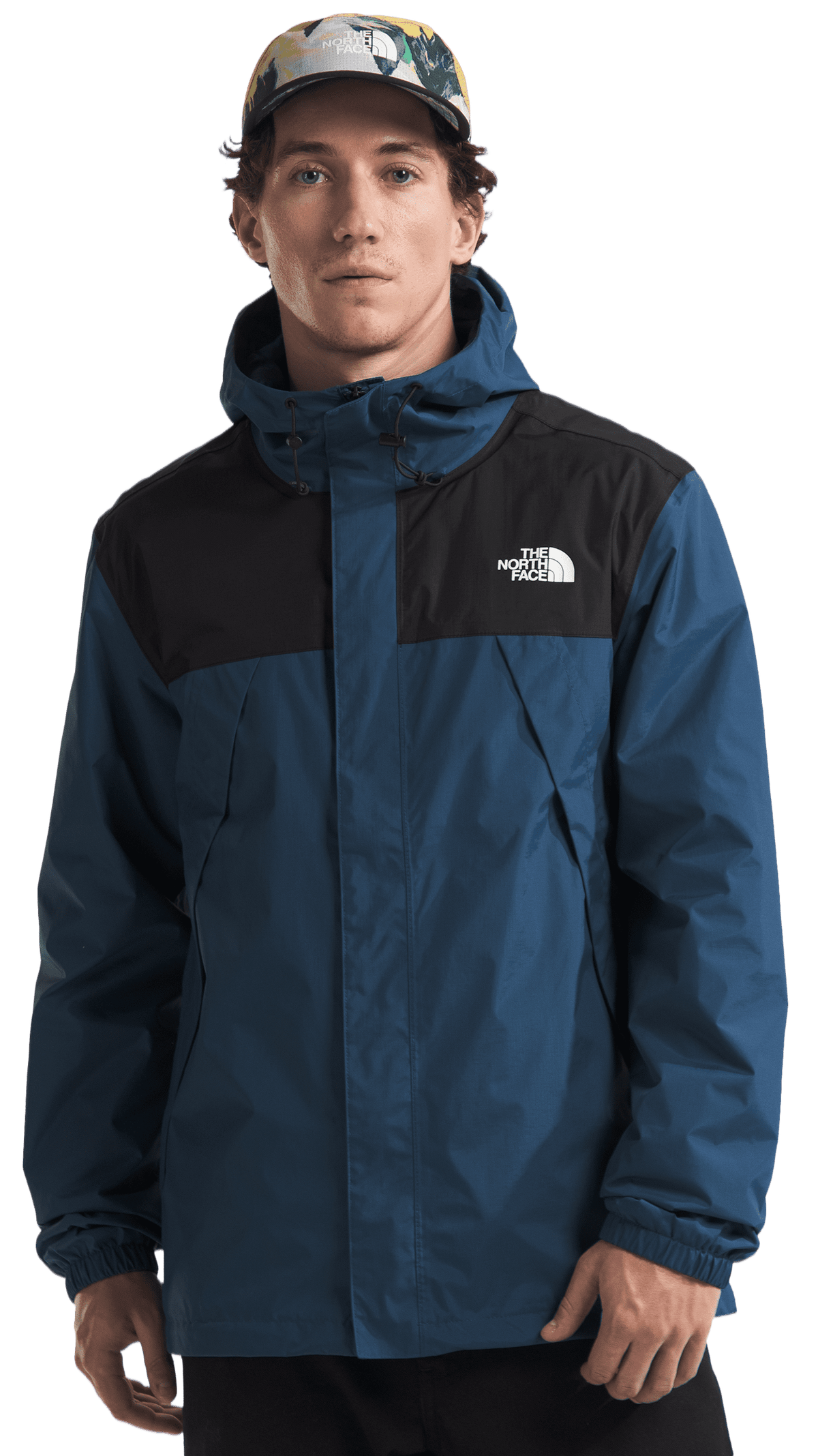 The North Face NF0A7QEY Antora Jacket for Men - Shady Blue/TNF Black - L