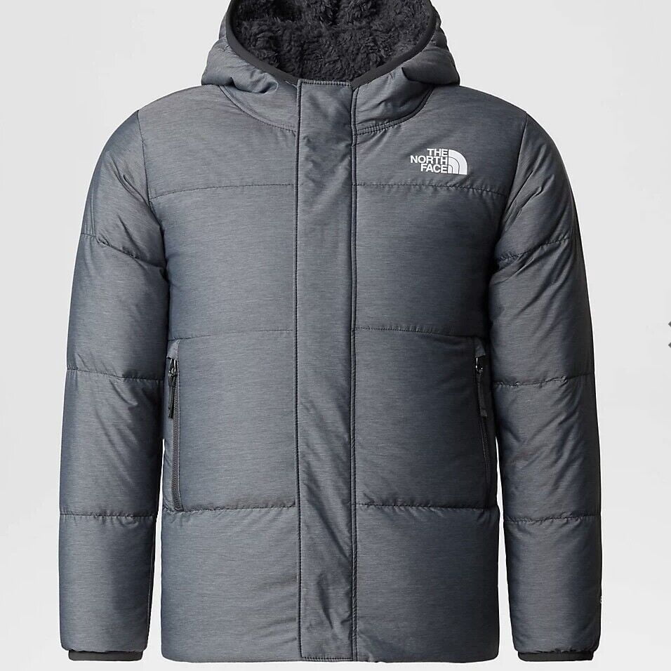 The North Face NF0A82YLDYY Puffer Jacket Toddler Gray Full Zip Hooded SGN813 (Gray,3)