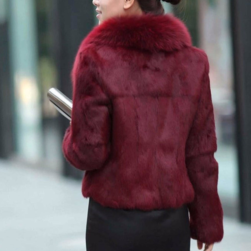 Womens Warm Coat Jacket Winter Solid Turn Down Collar Outerwear
