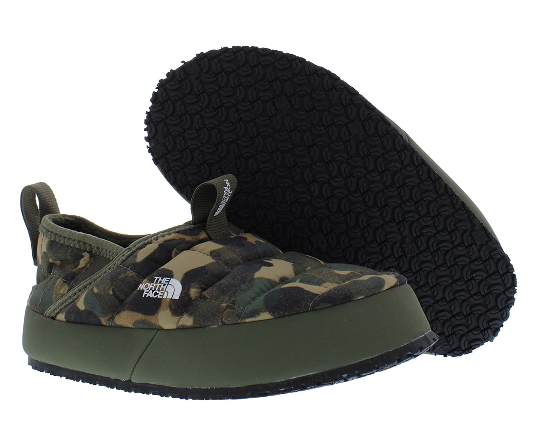 The North Face ThermoBall Traction Mule II GS Boys Shoes Size 12, Color: Utility Brown Camo Texture Print/New Taupe Green