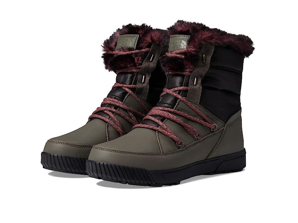 The North Face Sierra Luxe Women New Taupe Green Waterproof Winter Boots ZPO2396