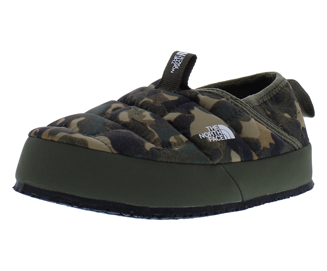 The North Face ThermoBall Traction Mule II GS Boys Shoes Size 12, Color: Utility Brown Camo Texture Print/New Taupe Green
