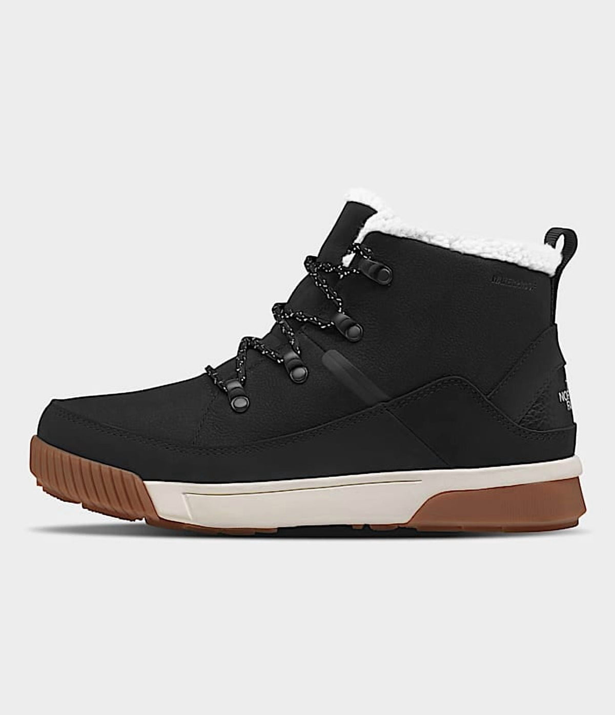 The North Face Women's Sierra Mid Lace Insulated Waterproof Boots Leather Upper & Rubber Outsole, TNF Black/Gardenia White