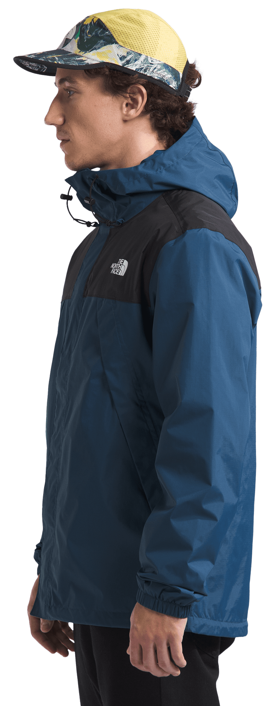 The North Face NF0A7QEY Antora Jacket for Men - Shady Blue/TNF Black - L