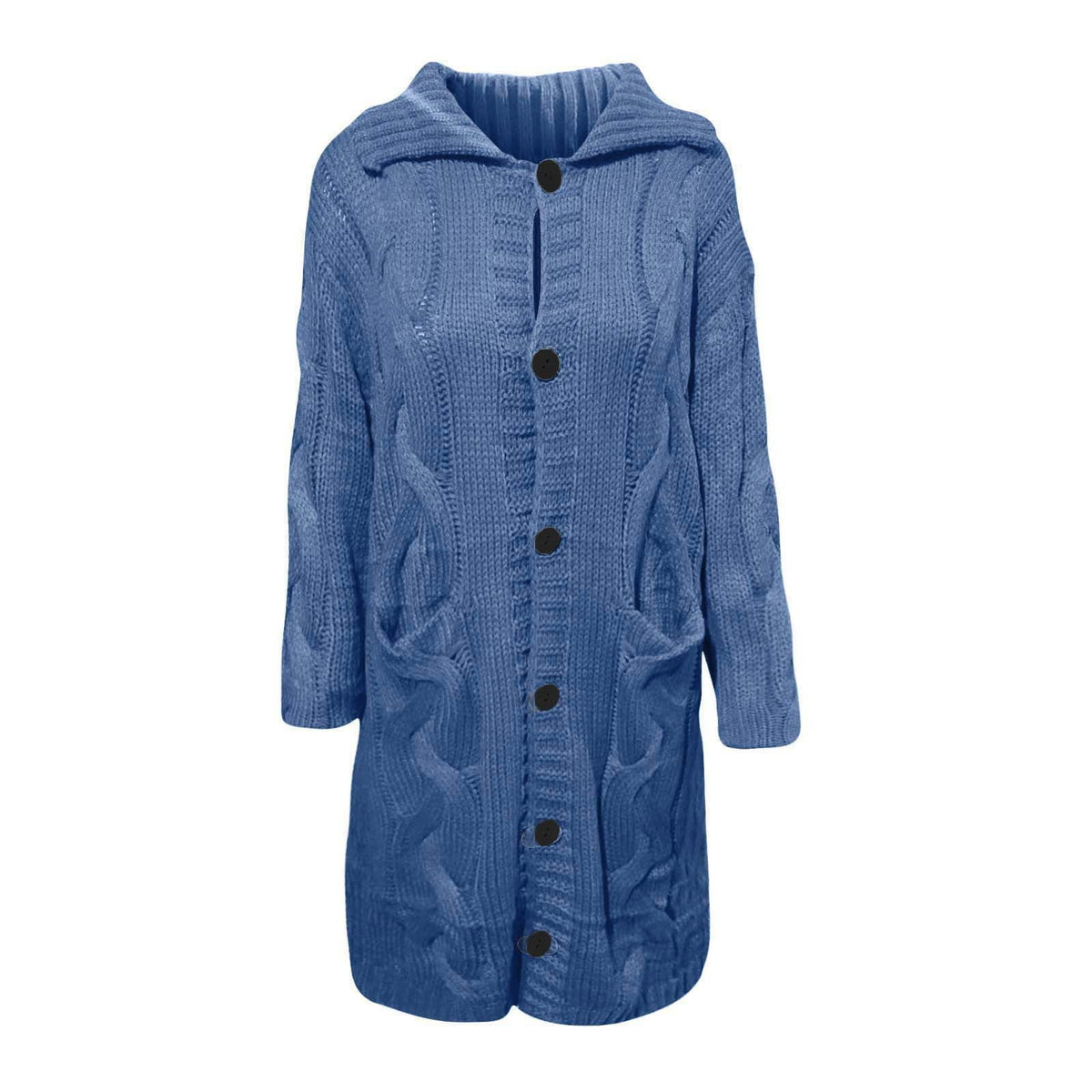 OGLCCG Cardigan Sweaters for Women Oversized Winter Warm Thicken Knitted Lapel Long Sweater Coats Casual Chunky Open Front Button Down Jackets Outerwear