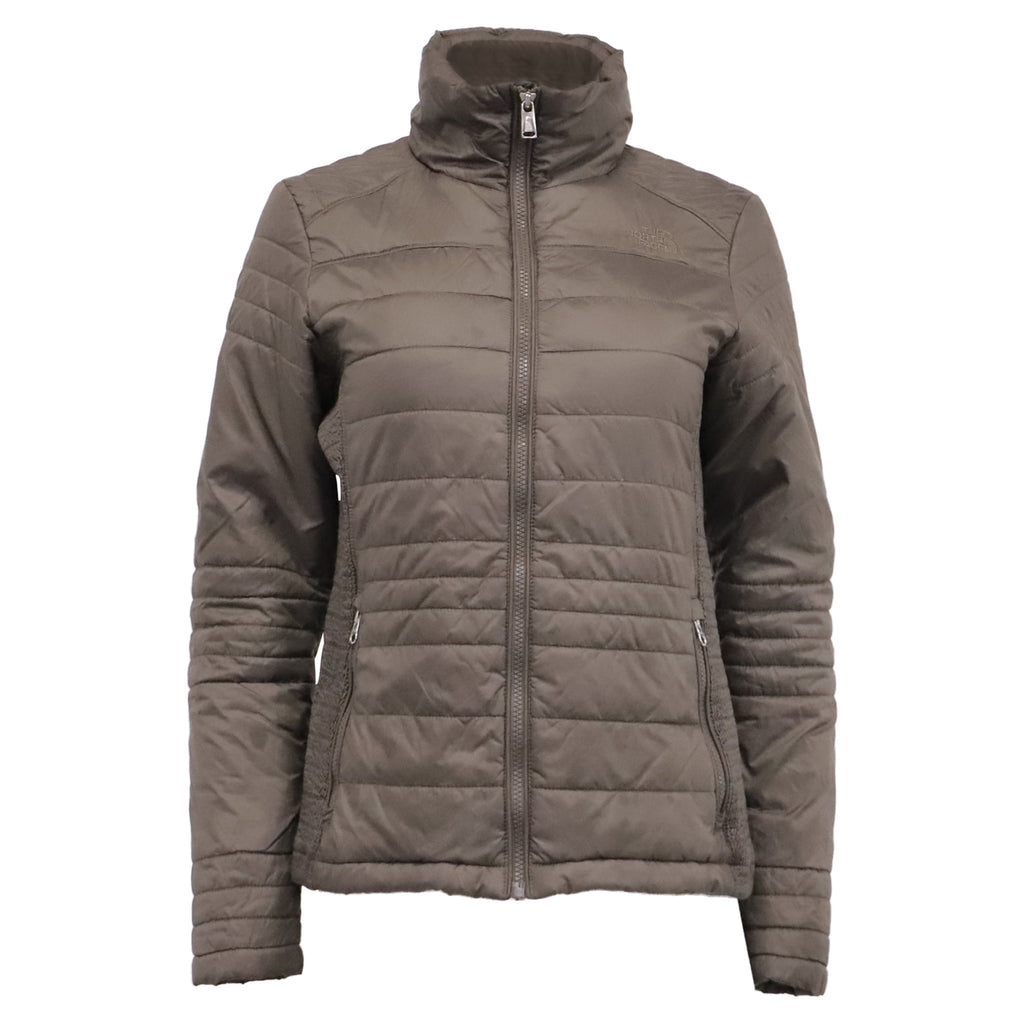 Pre-Owned The North Face Zipped Panelled Quilted Down Jacket in Brown Nylon