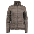 Pre-Owned The North Face Zipped Panelled Quilted Down Jacket in Brown Nylon